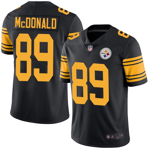 Men Pittsburgh Steelers Football #89 Limited Black Vance McDonald Rush Vapor Untouchable Nike NFL Jersey